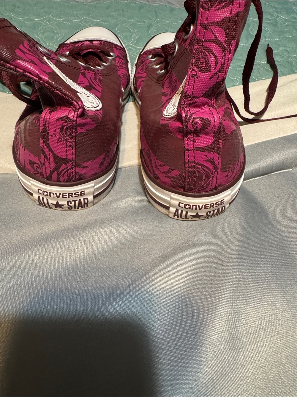 Converse High-Top Sneakers - Maroon & White - Picture 5 of 9